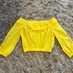 NWOT Zara Yellow Off Shoulder Top